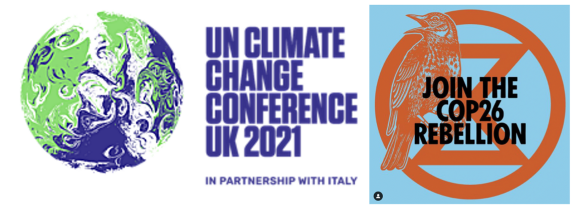 differing visual approaches to cop26 from government and civil society